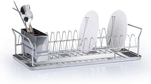 [FX-XY-A123] FurnitureXtra Stainless Steel Plate Drainer with Tray and Cutlery Holder